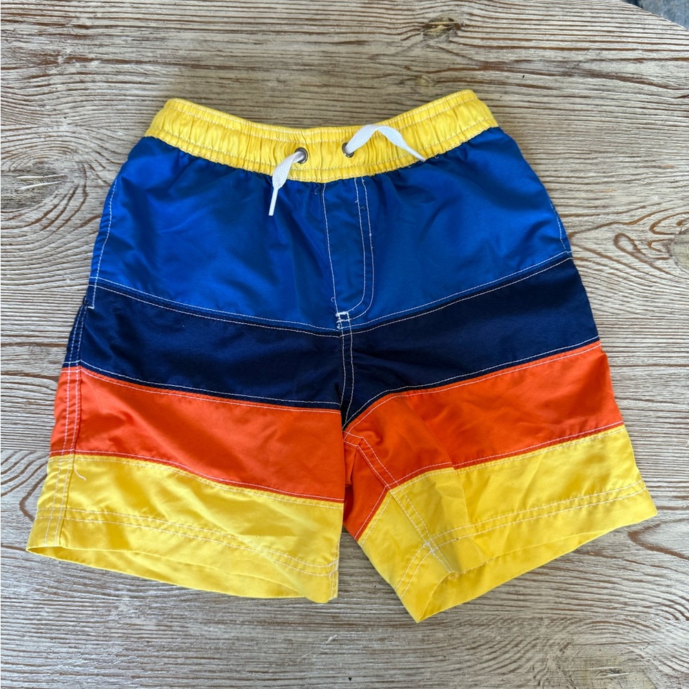 Hanna Andersson Colorful Striped Swim Shorts size 120 (6-7)